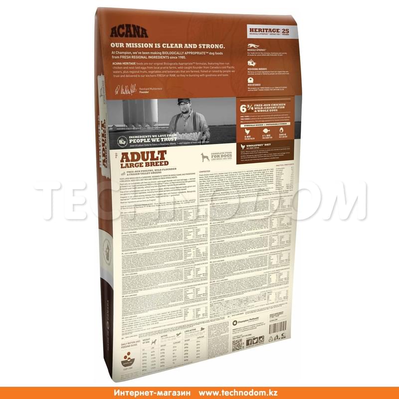 Сухой корм для собак крупных пород Acana Adult Large Breed корм для собак, 17,0 кг - фото #1, Technodom.kz