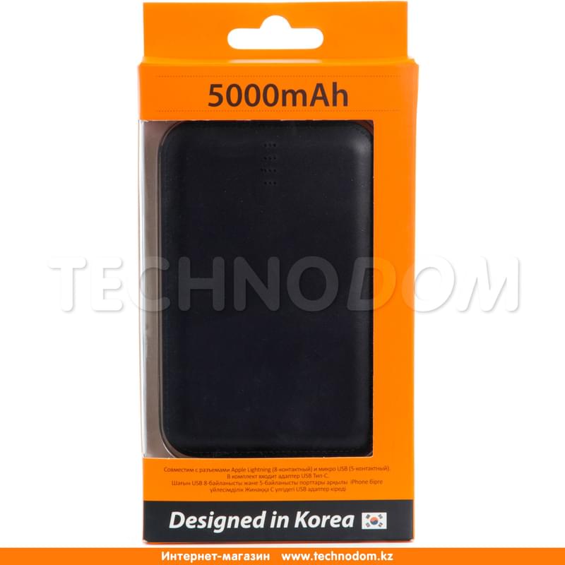 Внешний аккумулятор Technodom, 5000Mah, Type-C + Lightning + Micro USB, Black (KP-N50M/BNP) - фото #5, Technodom.kz