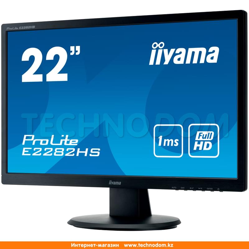 Монитор 21.5" Iiyama ProLite E2282HS-B1 1920х1080 16:9 TN 60ГЦ (HDMI+DVI-D+VGA) Black - фото #1, Technodom.kz