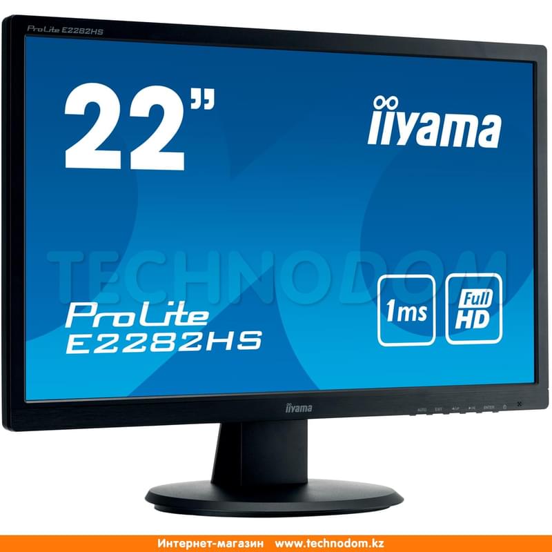 Монитор 21.5" Iiyama ProLite E2282HS-B1 1920х1080 16:9 TN 60ГЦ (HDMI+DVI-D+VGA) Black - фото #2, Technodom.kz