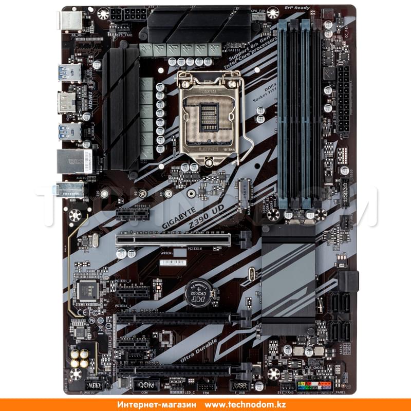 Материнская плата Gigabyte Z390 UD LGA1151 4DDR4 PCI-E 3x16 3x1 (HDMI+DVI-D) ATX - фото #0, Technodom.kz