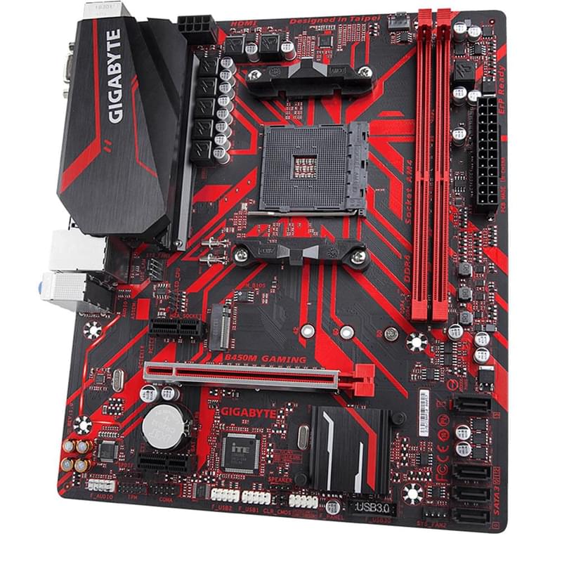 Материнская плата Gigabyte B450M GAMING AM4 B450 2DDR4 D-Sub PCI-E 1x16 2x1 (HDMI+DVI-D) Matx - фото #1, Technodom.kz