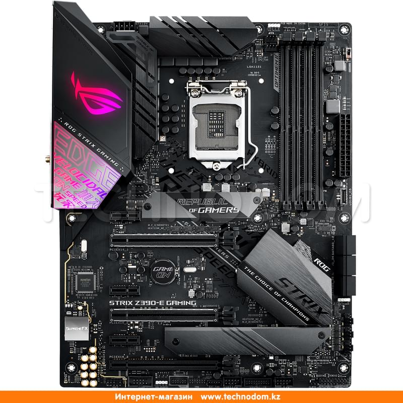 Материнская плата Asus ROG STRIX Z390-E GAMING LGA1151 4DDR4 PCI-E 3x16 3x1 (HDMI+DP) ATX - фото #0, Technodom.kz