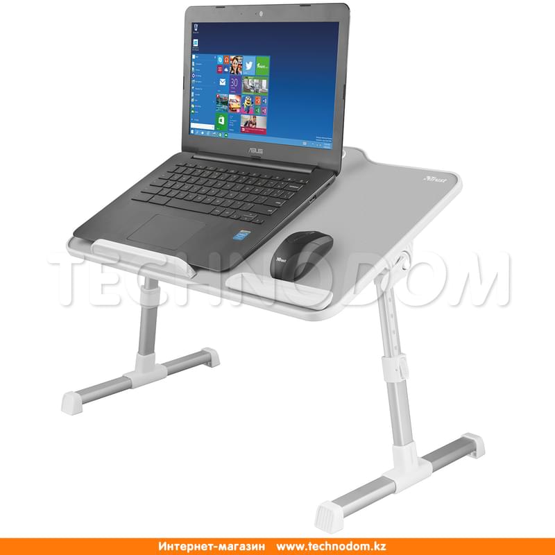 Охлаждающая подставка для ноутбука Trust Tula Portable Desk Rise до 17", Серебристый - фото #2, Technodom.kz