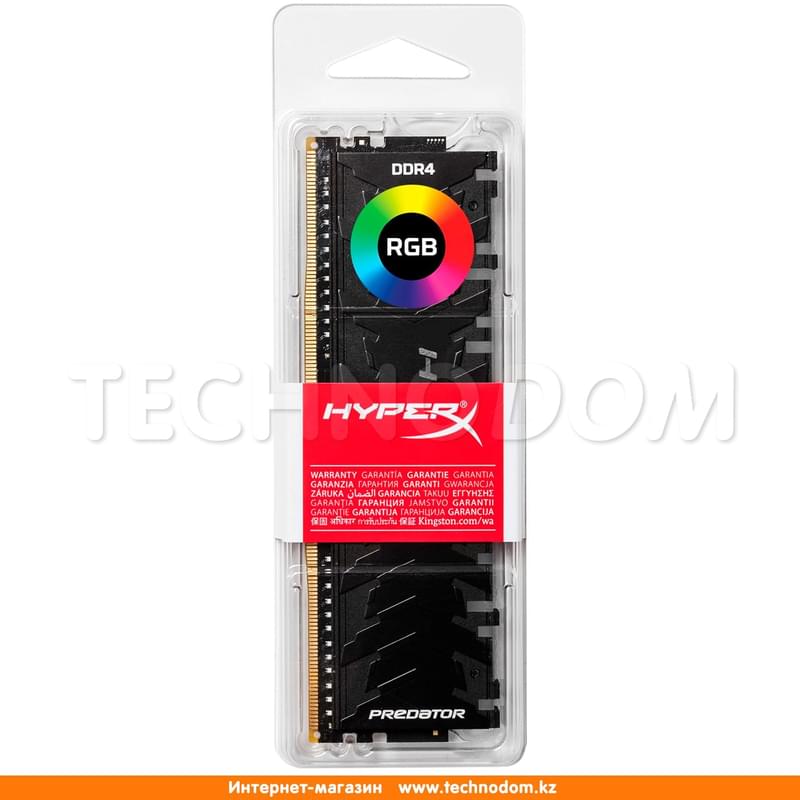 Оперативная память DDR4 DIMM 8GB/3600MHz PC4-28800 Kingston HyperX Predator RGB (HX436C17PB3A/8) - фото #4, Technodom.kz