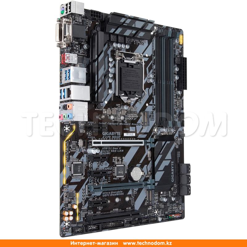 Материнская плата Gigabyte Z370 HD3P LGA1151 4DDR4 PCI-E 2x16 3x1 (HDMI+DVI-D+VGA) ATX - фото #3, Technodom.kz