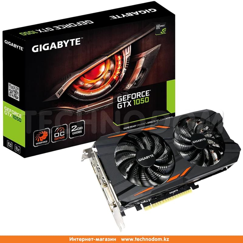 Видеокарта Gigabyte Nvidia GeForce GTX 1050 2Gb Windforce OC (DVI+3*HDMI+DP)(GV-N1050WF2OC-2GD) - фото #5, Technodom.kz Видеокарта Gigabyte Nvidia GeForce GTX 1050 2Gb Windforce OC (DVI+3*HDMI+DP)(GV-N1050WF2OC-2GD) - фото #5, Technodom.kz