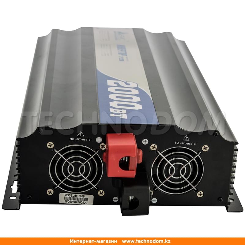Инвертор SVC, 2000W, Клем.К, 2Shuko, 1*USB 2A, LED, Black (BI-2000) - фото #2, Technodom.kz