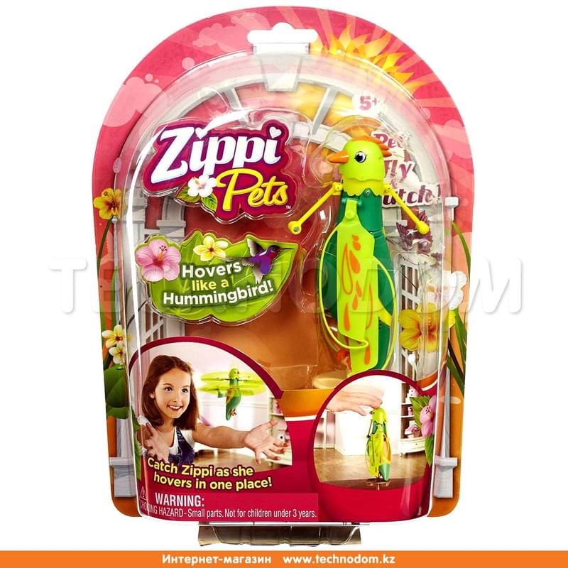 Zippi Pets Интерактивная, летающая птичка (Зеленая) - фото #2, Technodom.kz