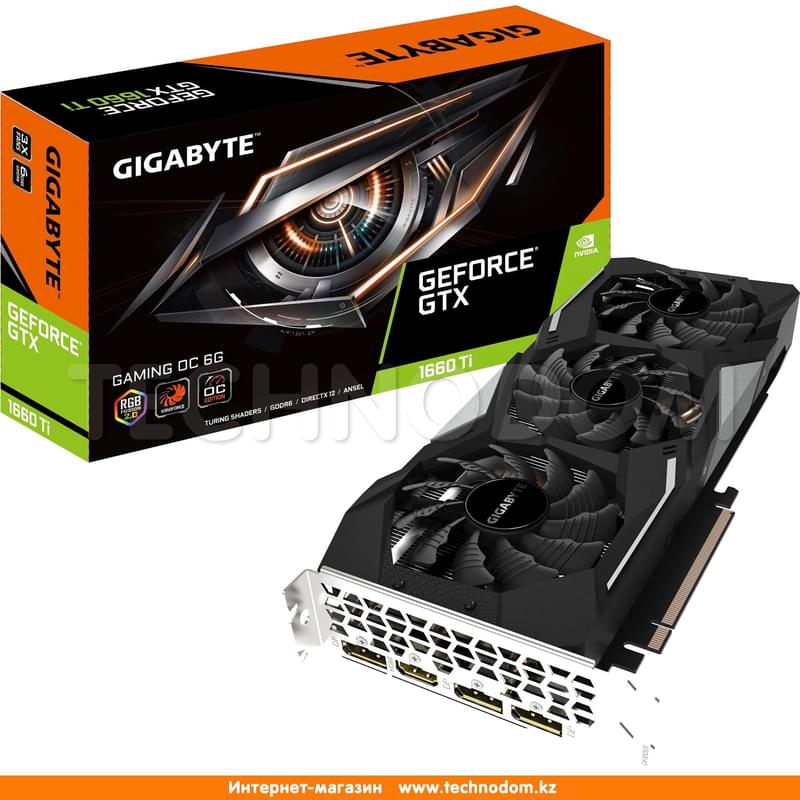 Видеокарта Gigabyte GeForce GTX 1660 Ti GAMING OC 6G 192bit/G6 (HDMI+3DP) (GV-N166TGAMING OC-6GD) - фото #5, Technodom.kz