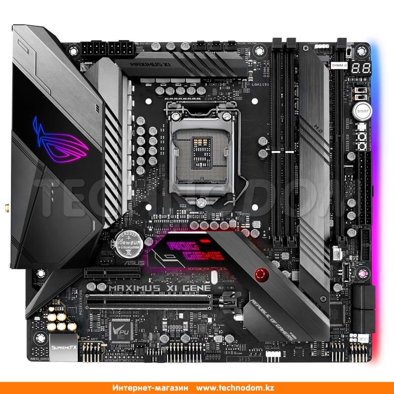 Материнская плата Asus ROG MAXIMUS XI GENE Z390 LGA1151 2DDR4 PCI-E 1x16 1x1 (HDMI) mATX - фото #3, Technodom.kz