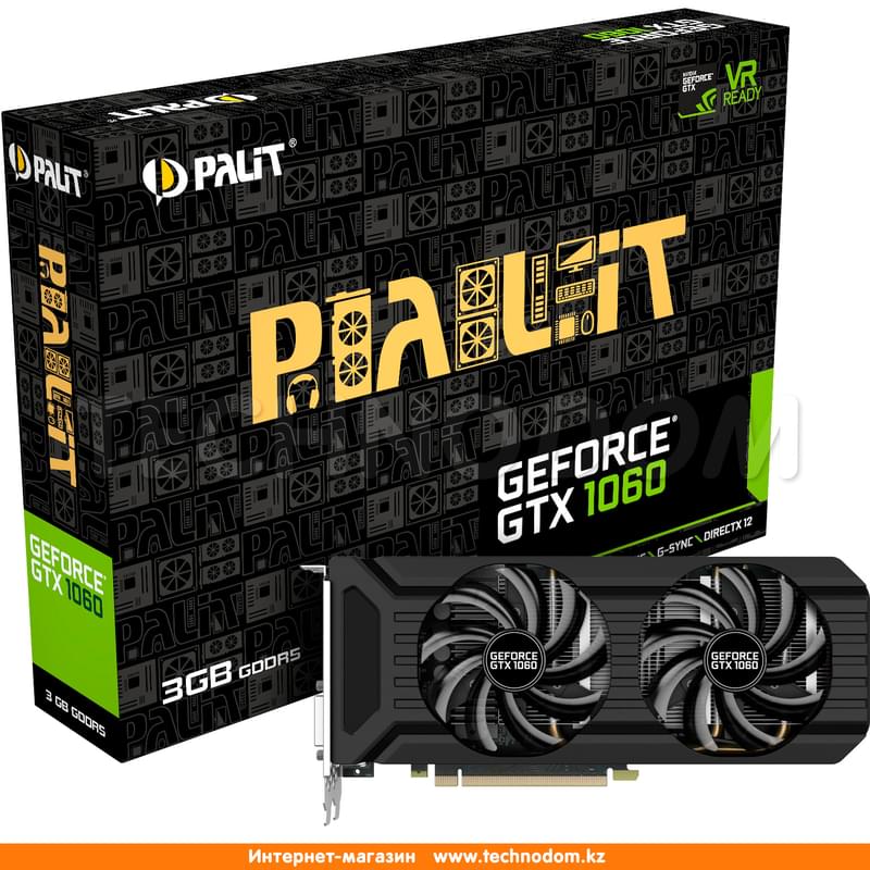 Видеокарта Palit Nvidia GeForce GTX 1060 3Gb DUAL (DVI+HDMI+3*DP) - фото #3, Technodom.kz