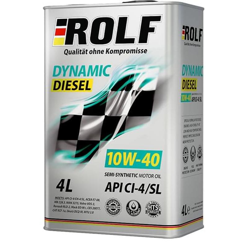 Моторное масло ROLF Dynamic Diesel SAE 10W40 API CI-4/SL 4л - фото #0, Technodom.kz