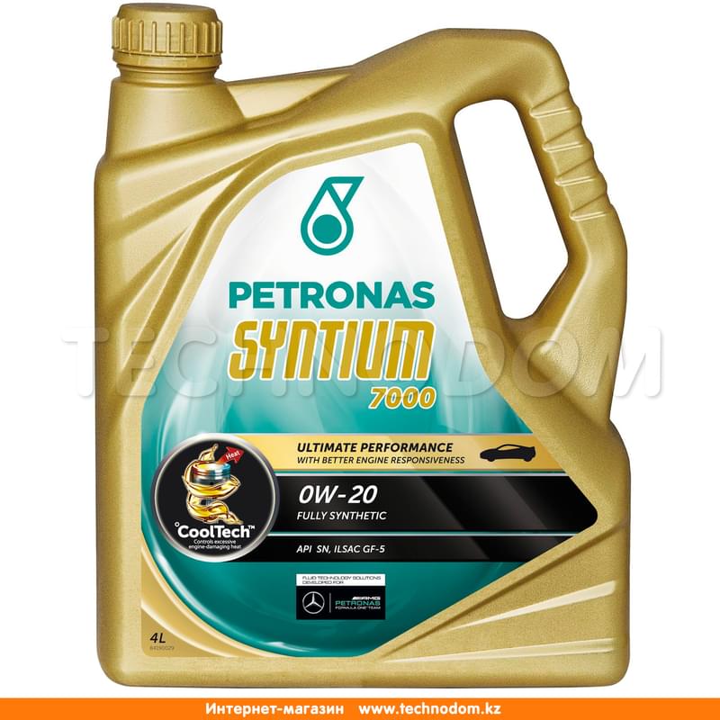 Моторное масло PETRONAS Syntium 7000 0W20 API SN 4л - фото #0, Technodom.kz