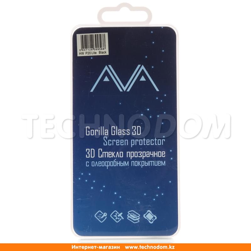 Защитное стекло для Huawei P20 Lite AVA 3D Full Glue, Black - фото #0, Technodom.kz
