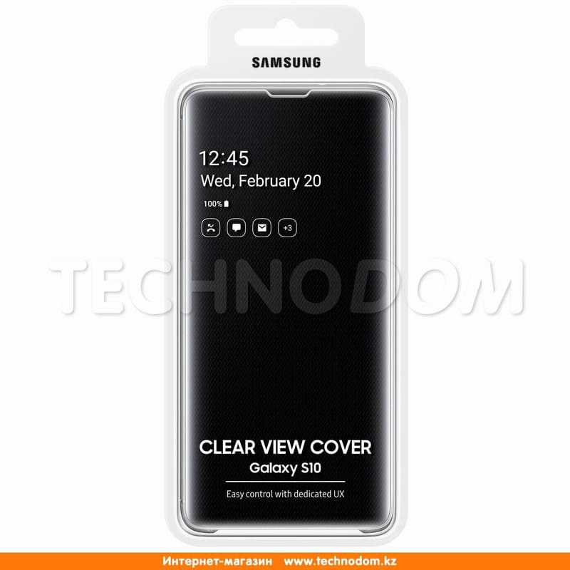 Чехол для Samsung Galaxy S10/G973, Clear View Cover, Black (EF-ZG973CBEGRU) - фото #4, Technodom.kz