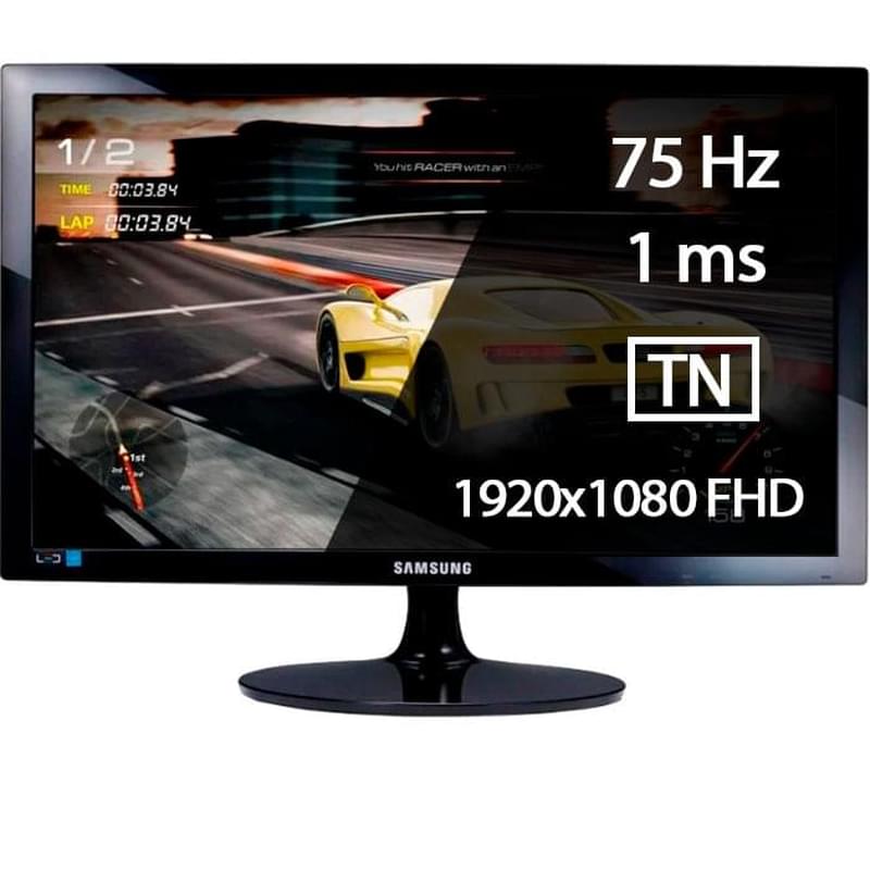 Монитор Игровой 24" Samsung S24D332HSO 1920х1080 16:9 TN 75ГЦ (HDMI+VGA) Black - фото #0, Technodom.kz