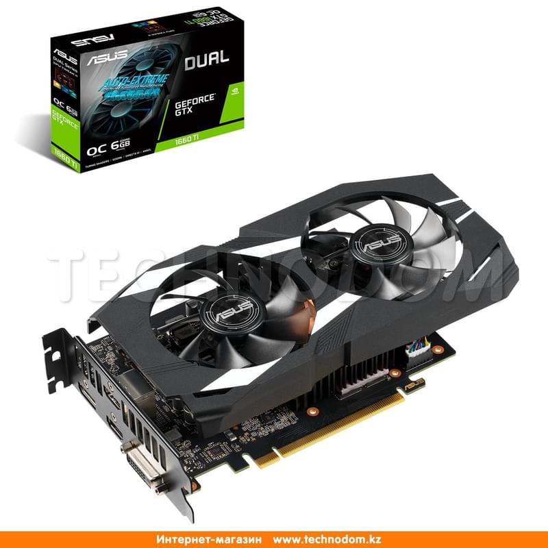 Видеокарта Asus GeForce DUAL GTX 1660 Ti 6Gb 192bit/G6 (2HDMI+DP+DVI-D) (DUAL-GTX1660TI-O6G) - фото #6, Technodom.kz