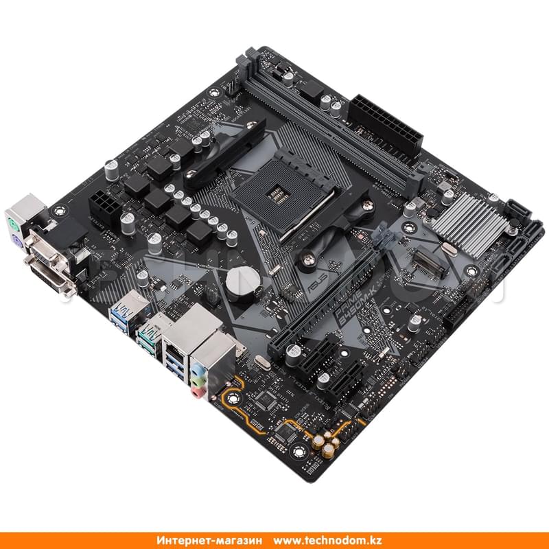 Материнская плата Asus PRIME B450M-K AM4 B450 2DDR4 PCI-E 1x16 2x1 (DVI-D+VGA) mATX - фото #2, Technodom.kz