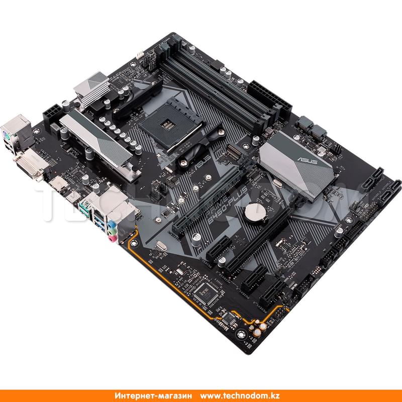 Материнская плата Asus PRIME B450-PLUS 4DDR4 PCI-E 2x16 3x1 AM4 (HDMI+DVI-D) ATX - фото #2, Technodom.kz