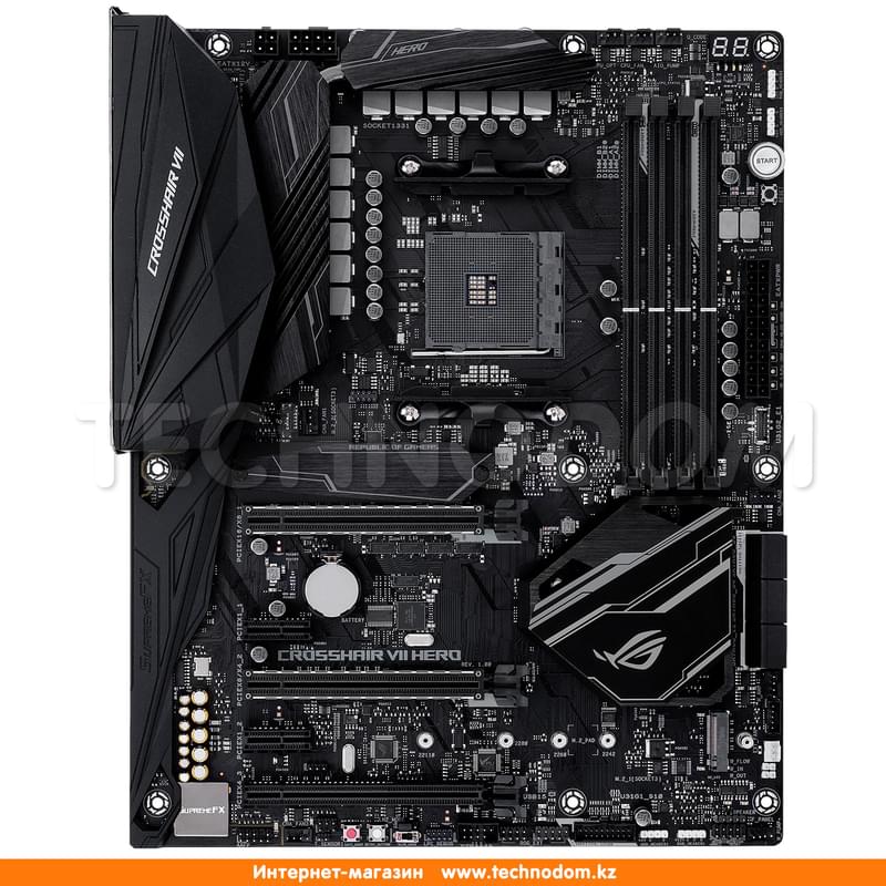 Материнская плата Asus ROG CROSSHAIR VII HERO AM4 X470 4DDR4 PCI-E 3x16 2x1 ATX - фото #1, Technodom.kz