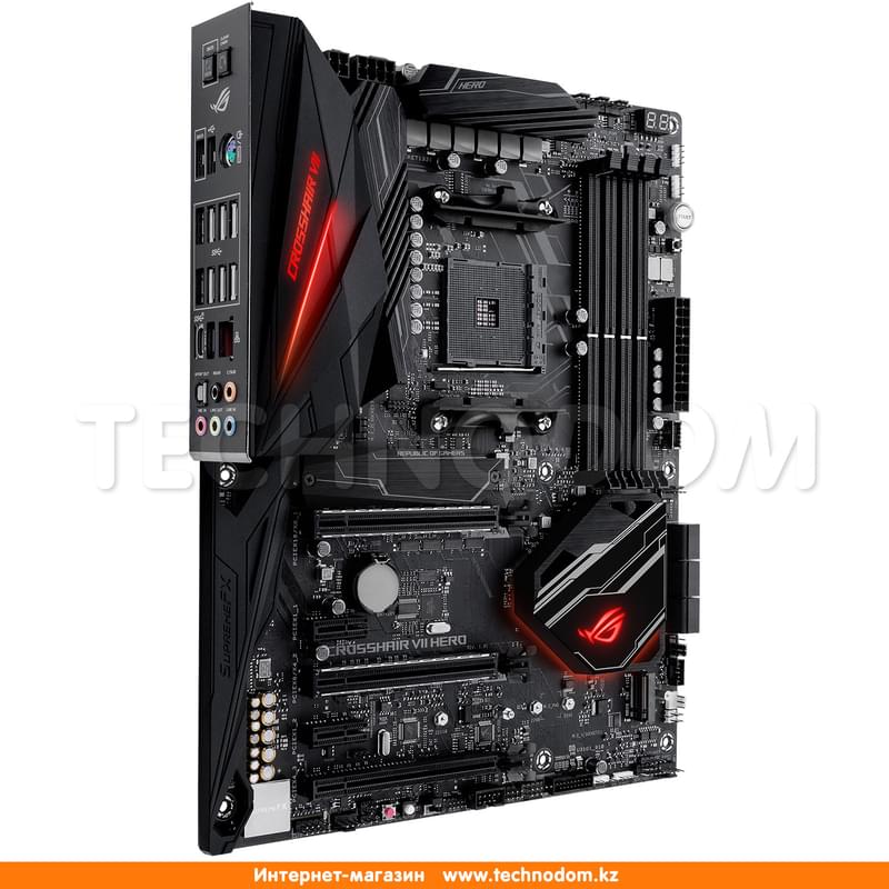 Материнская плата Asus ROG CROSSHAIR VII HERO AM4 X470 4DDR4 PCI-E 3x16 2x1 ATX - фото #2, Technodom.kz