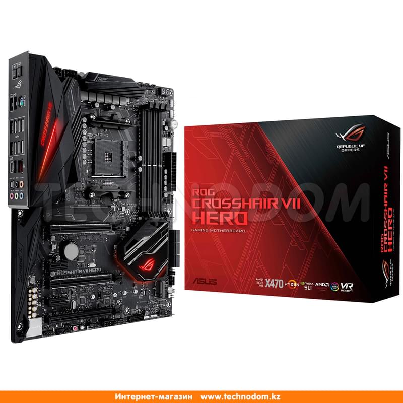 Материнская плата Asus ROG CROSSHAIR VII HERO AM4 X470 4DDR4 PCI-E 3x16 2x1 ATX - фото #8, Technodom.kz