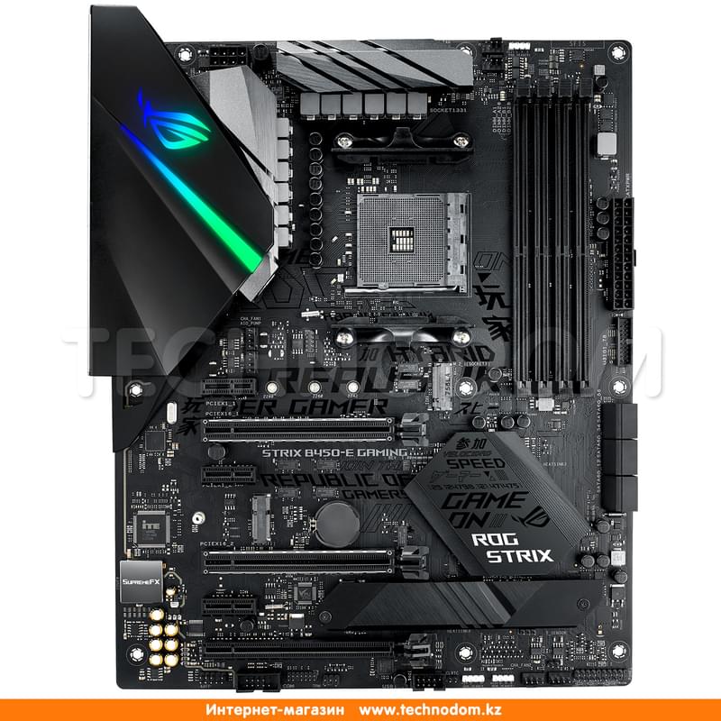 Материнская плата Asus ROG STRIX B450-E GAMING AM4 B450 4DDR4 PCI-E 3x16 3x1 (HDMI+DP) mATX - фото #0, Technodom.kz