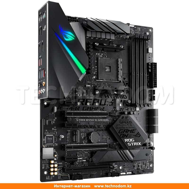 Материнская плата Asus ROG STRIX B450-E GAMING AM4 B450 4DDR4 PCI-E 3x16 3x1 (HDMI+DP) mATX - фото #1, Technodom.kz