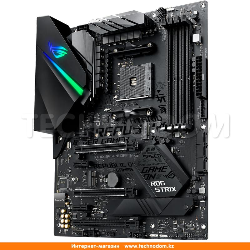 Материнская плата Asus ROG STRIX B450-E GAMING AM4 B450 4DDR4 PCI-E 3x16 3x1 (HDMI+DP) mATX - фото #2, Technodom.kz