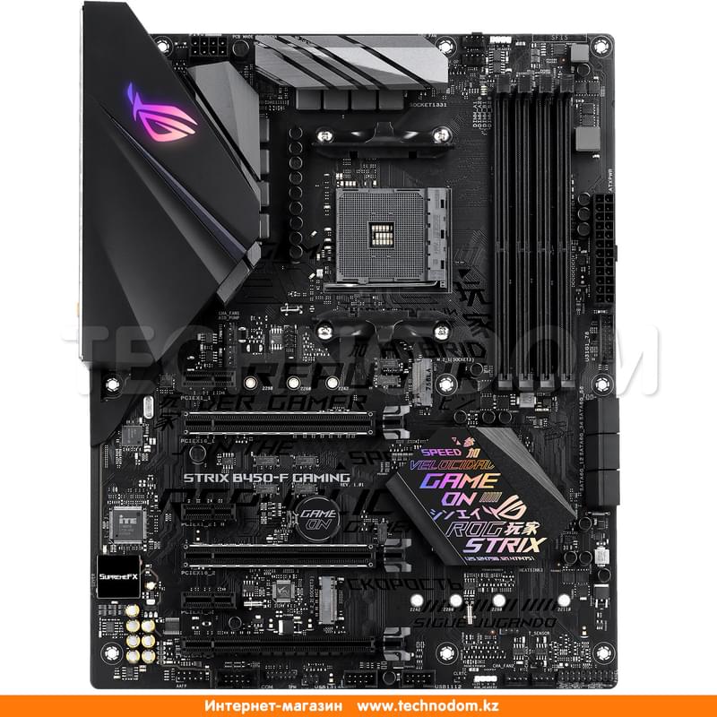 Материнская плата Asus ROG STRIX B450-F GAMING AM4 B450 4DDR4 PCI-E 3x16 3x1 (HDMI+DP) ATX - фото #0, Technodom.kz