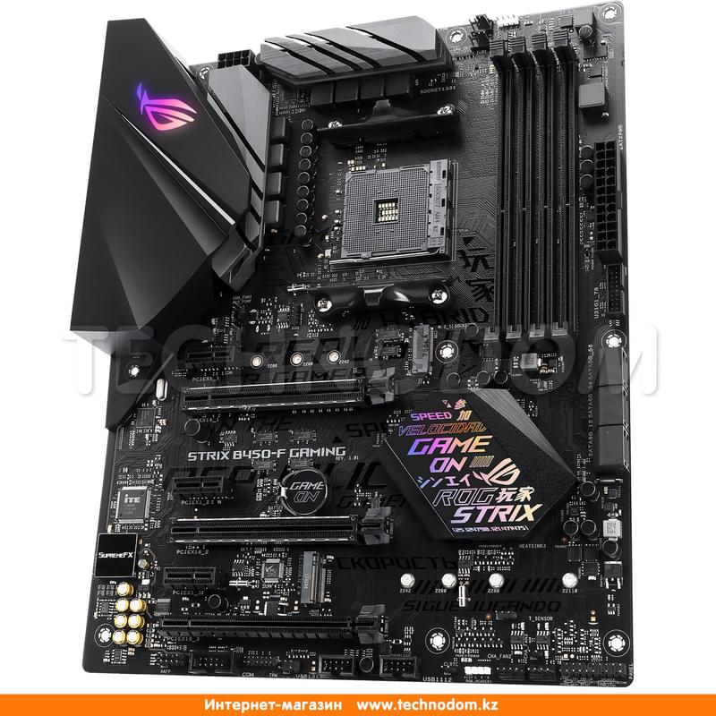 Материнская плата Asus ROG STRIX B450-F GAMING AM4 B450 4DDR4 PCI-E 3x16 3x1 (HDMI+DP) ATX - фото #2, Technodom.kz