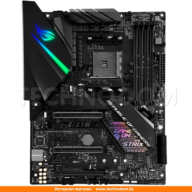 Материнская плата Asus ROG STRIX X470-F GAMING AM4 X470 4DDR4 PCI-E 3x16 2x1 (HDMI+DP) ATX - фото #0, Technodom.kz