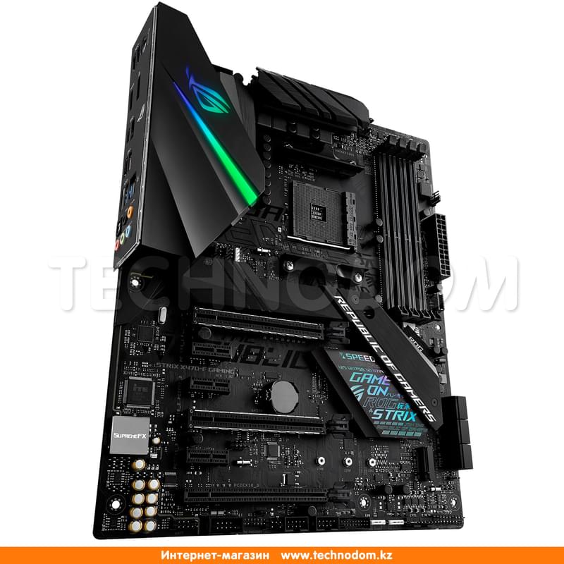 Материнская плата Asus ROG STRIX X470-F GAMING AM4 X470 4DDR4 PCI-E 3x16 2x1 (HDMI+DP) ATX - фото #2, Technodom.kz
