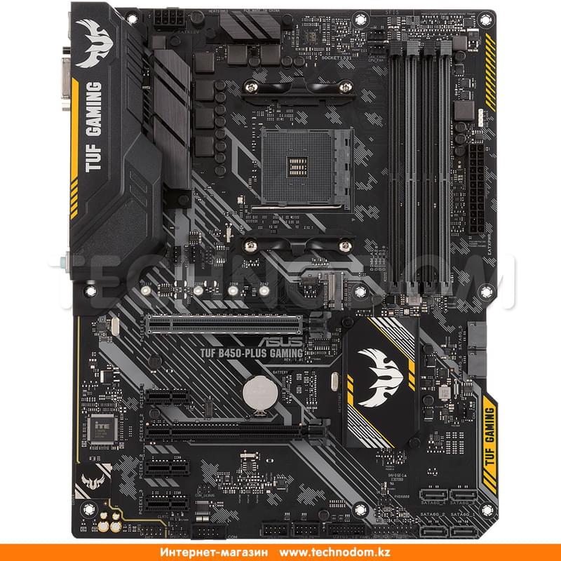 Материнская плата Asus TUF B450-PLUS GAMING AM4 B450 4DDR4 PCI-E 2x16 3x1 (HDMI+DVI-D) ATX - фото #0, Technodom.kz