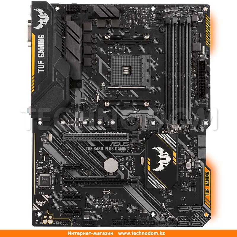 Материнская плата Asus TUF B450-PLUS GAMING AM4 B450 4DDR4 PCI-E 2x16 3x1 (HDMI+DVI-D) ATX - фото #1, Technodom.kz