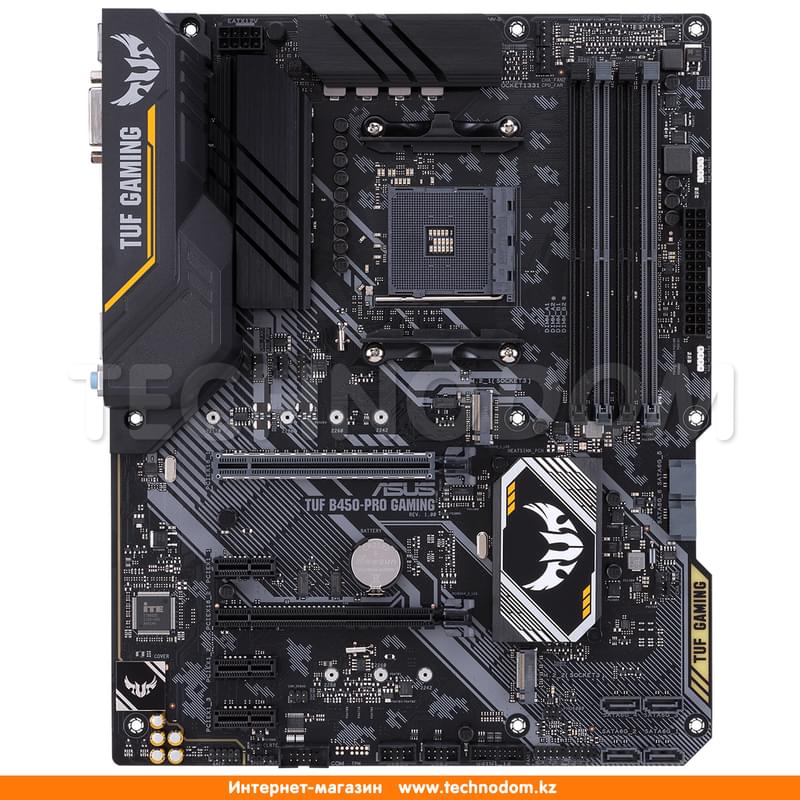 Материнская плата Asus TUF B450-PRO GAMING AM4 B450 4DDR4 PCI-E 2x16 3x1 (HDMI+DVI-D) mATX - фото #0, Technodom.kz