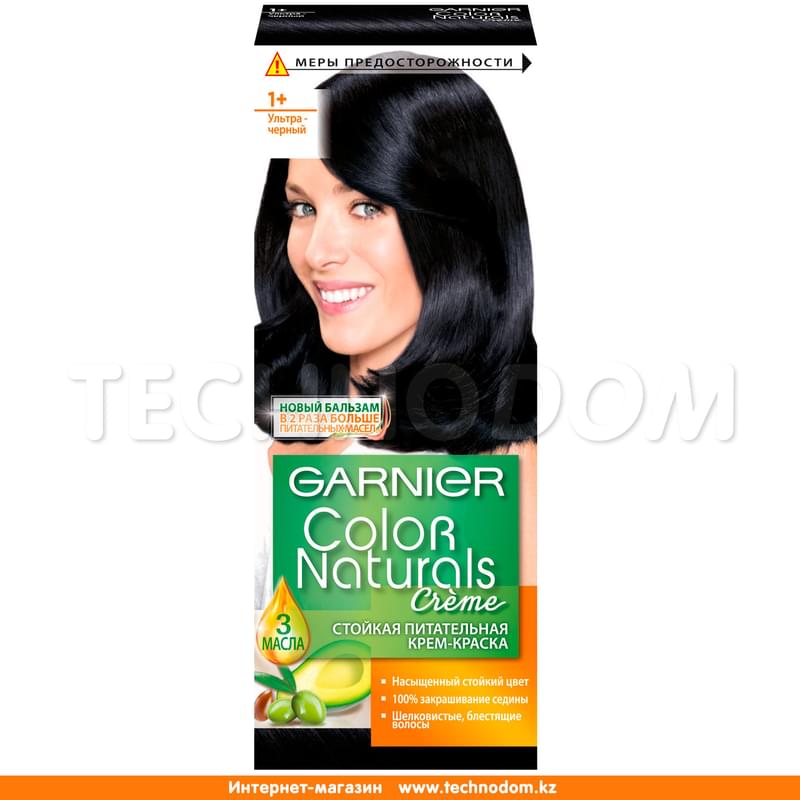 Крем-краска стойкая питательная Color Naturals 1+ Ультра черный Garnier - фото #0, Technodom.kz