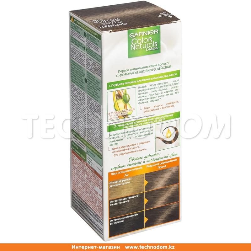 Крем-краска стойкая питательная Color Naturals 6 Лесной орех Garnier - фото #2, Technodom.kz