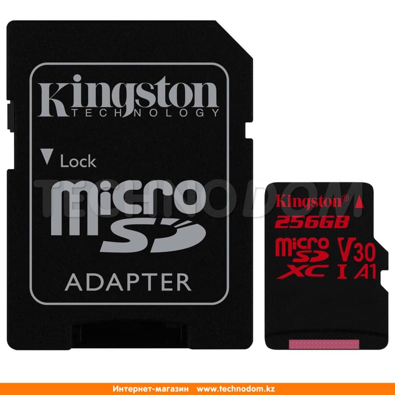 Карта памяти MicroSD 256GB Kingston UHS-I U3 100MB/s, Class 10 + SD Adapter (SDCR/256GB) - фото #0, Technodom.kz