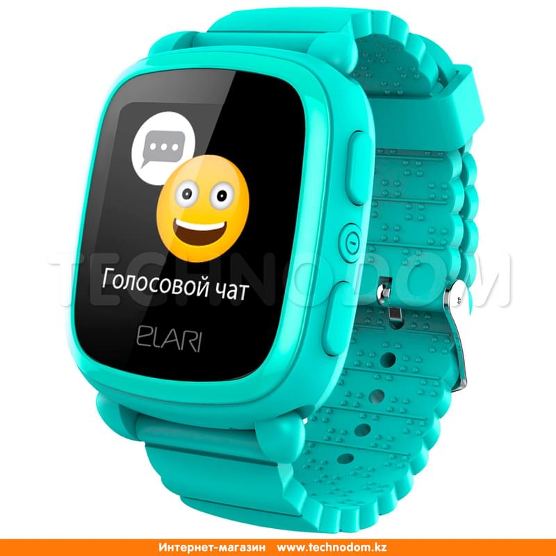 Детские смарт-часы с GPS трекером Elari KidPhone 2 Green - фото #0, Technodom.kz