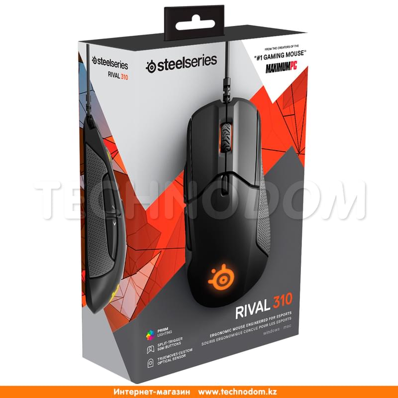 Мышка игровая проводная USB Steelseries Rival 310 Black, 62433 - фото #4, Technodom.kz
