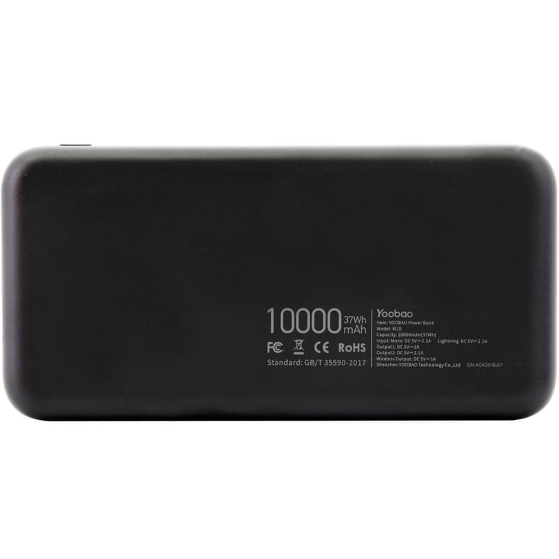 Yoobao сыртқы аккумуляторы, 10000Mah, W10, Wireless Polymer, Black (YB-W10/BK) - фото #3, Technodom.kz