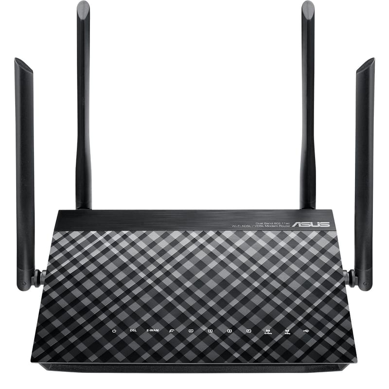 Беспроводной VDSL/ADSL Модем/Роутер, ASUS DSL-AC55U, 4 порта + Wi-Fi, 300/867 Mbps (DSL-AC55U) - фото #0, Technodom.kz