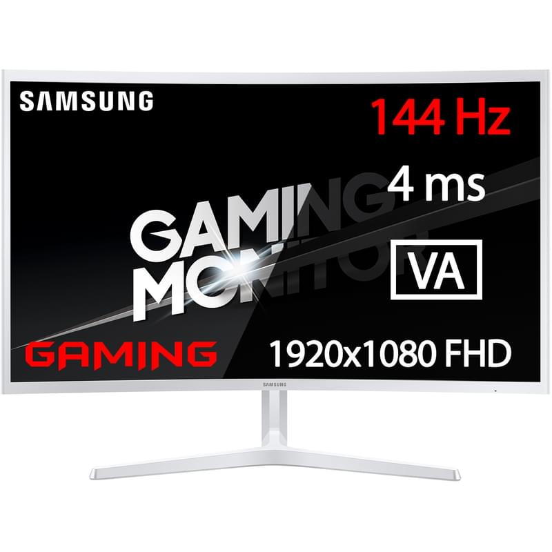 Монитор Игровой 32" Samsung LC32JG51FDIXCI 1920х1080 16:9 VA 144ГЦ (2HDMI+DP) Curved White - фото #0, Technodom.kz