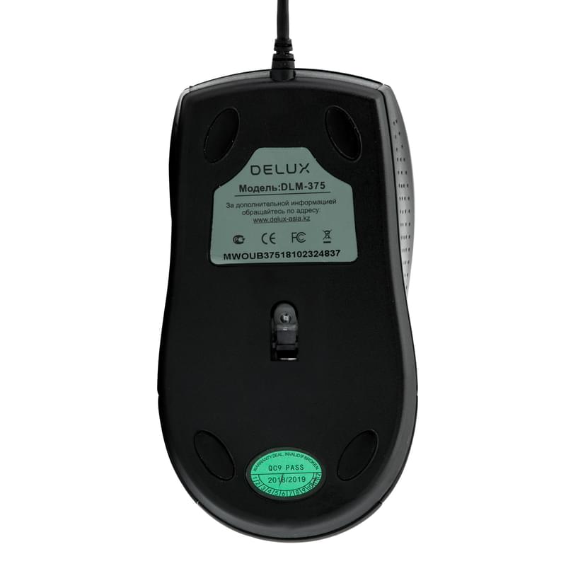 Мышка проводная USB Delux DLM-375OU Black - фото #4, Technodom.kz
