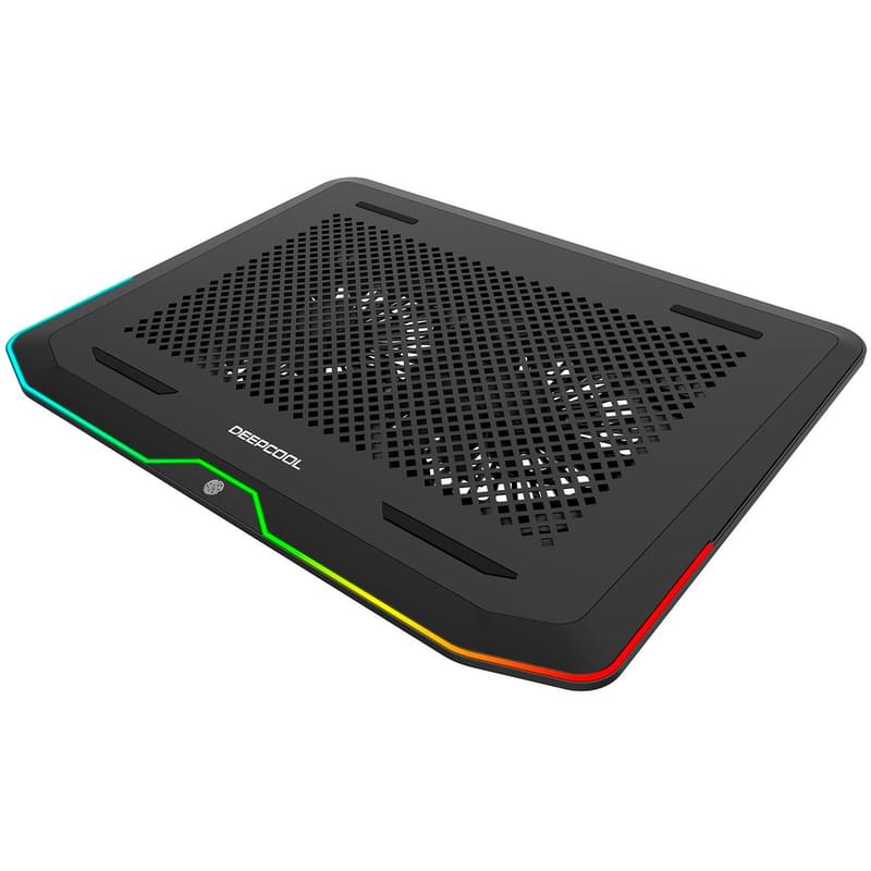 Охлаждающая подставка для ноутбука Deepcool N80 c RGB подсветкой до 17", Черный - фото #0, Technodom.kz