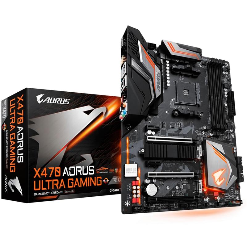 Материнская плата Gigabyte X470 AORUS Ultra Gaming AM4 4DDR4 PCI-E 3x16 2x1 (HDMI) ATX - фото #4, Technodom.kz