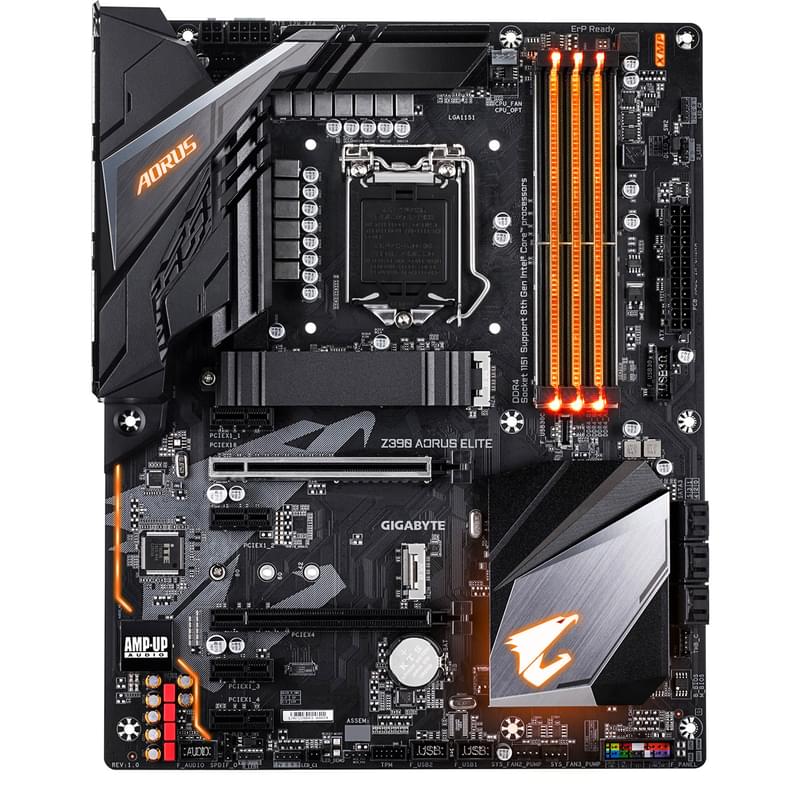 Материнская плата Gigabyte Z390 AORUS ELITE LGA1151 4DDR4 PCI-E 2x16 4x1 (HDMI) ATX - фото #0, Technodom.kz