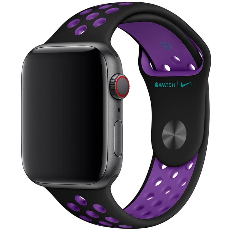 Браслет Apple 44mm Black/Hyper Grape Nike Sport Band, S/M/L (MV862ZM/A) - фото #1, Technodom.kz